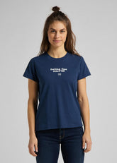 LEE CREW NECK TEE DAMSKI T-SHIRT WASHED BLUE L44OYGLR 112109939